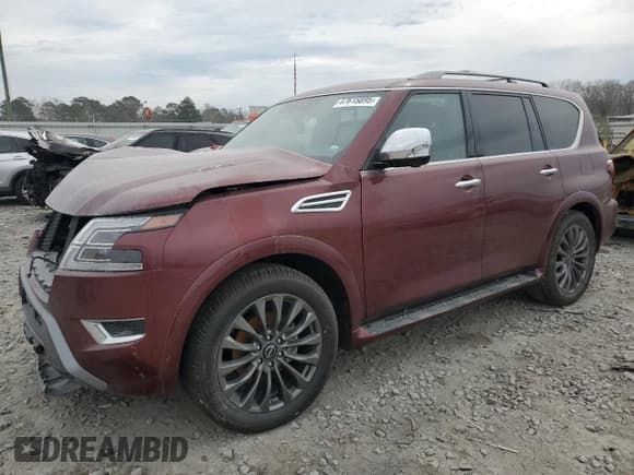 ✅ 2024 Nissan Armada Platinum • VIN: JN8AY2DA6R9418538 • Lot: 47615895. Wystawiony na Copart z przebiegiem 5 687 mil. Bezpłatny archiwum sprzedaży aukcyjnych z USA i szczegółowy raport historii pojazdu na DreamBid. Zdjęcie 1.