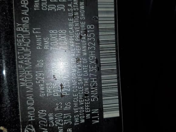 ✅ 2009 Hyundai Santa Fe Limited • VIN: 5NMSH73EX9H323518 • Lot: 90381475. Listed on Copart with 115,746 mi. Free auction sales archive from the USA and detailed vehicle history report at DreamBid. Image 13.