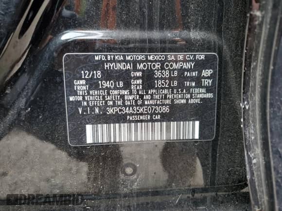 2019 Hyundai Accent Limited с VIN 3KPC34A35KE073086, выставлен на аукционе Copart как лот 46021413 с пробегом 2 391 миль миль и . История ставок и продаж доступна на DreamBid. Изображение 12.