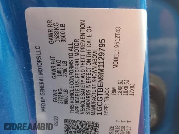 ✅ 2021 Chevrolet Colorado 4WD Work Truck • VIN: 1GCGTBEN9M1129795 • Лот: 60676695. Опубликован ранее на Copart с пробегом 37 112 миль. Бесплатный доступ к архиву аукционных продаж из США и подробный отчёт об истории автомобиля на DreamBid. Изображение 12.