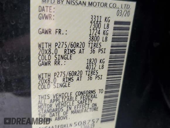 ✅ 2020 Nissan Titan Platinum Reserve • VIN: 1N6AA1EDXLN508757 • Lot: 81816135. Wystawiony na Copart z przebiegiem 126 867 mil. Bezpłatny archiwum sprzedaży aukcyjnych z USA i szczegółowy raport historii pojazdu na DreamBid. Zdjęcie 13.