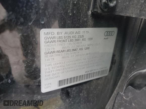 ✅ 2020 Audi Q3 S line Premium Plus • VIN: WA1EECF31L1040168 • Lot: 89514435. Listed on Copart with 50,509 mi. Free auction sales archive from the USA and detailed vehicle history report at DreamBid. Image 13.