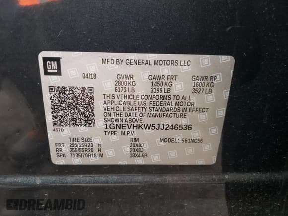 ✅ 2018 Chevrolet Traverse LT • VIN: 1GNEVHKW5JJ246536 • Lot: 73274812. Wystawiony na Copart z przebiegiem 46 175 mil. Bezpłatny archiwum sprzedaży aukcyjnych z USA i szczegółowy raport historii pojazdu na DreamBid. Zdjęcie 14.