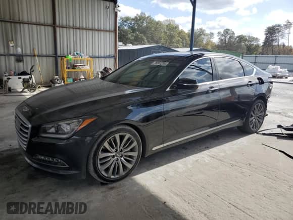 2015 Hyundai Genesis 5.0L z VIN KMHGN4JFXFU036043, wystawiony jako Copart lot #78261234 z przebiegiem 126 212 mil mil oraz Szkoda całkowita • Salvage title. Historia ofert i sprzedaży dostępna na DreamBid. Obrazek 1.