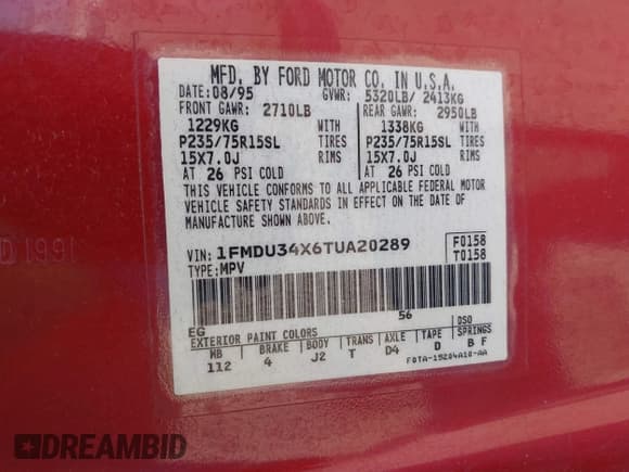 ✅ 1996 Ford Explorer XL • VIN: 1FMDU34X6TUA20289 • Lot: 42966076. Wystawiony na IAAI z przebiegiem 119 052 mil. Bezpłatny archiwum sprzedaży aukcyjnych z USA i szczegółowy raport historii pojazdu na DreamBid. Zdjęcie 9.