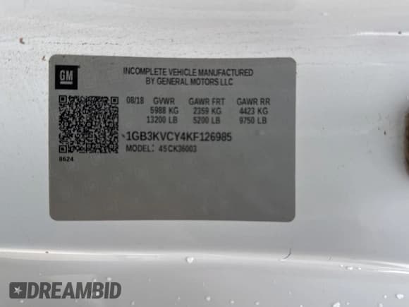 ✅ 2019 Chevrolet Silverado 3500 • VIN: 1GB3KVCY4KF126985 • Lot: 54719495. Listed on Copart with 198,427 mi. Free auction sales archive from the USA and detailed vehicle history report at DreamBid. Image 10.