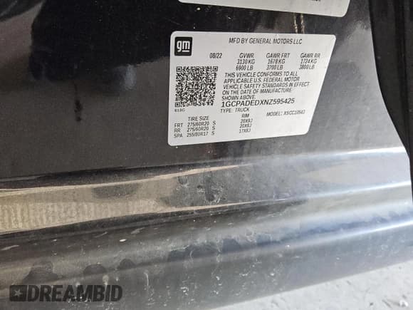 ✅ 2022 Chevrolet Silverado 1500 RST • VIN: 1GCPADEDXNZ595425 • Lot: 48238695. Listed on Copart with 200,004 mi. Free auction sales archive from the USA and detailed vehicle history report at DreamBid. Image 12.