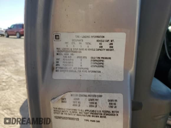 ✅ 2000 Pontiac Grand Am SE1 • VIN: 1G2NF52E8YM883123 • Lot: 74504254. Listed on Copart with 196,077 mi. Free auction sales archive from the USA and detailed vehicle history report at DreamBid. Image 13.