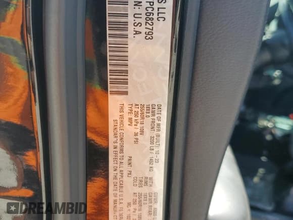 ✅ 2023 Dodge Durango Pursuit • VIN: 1C4RDJFG7PC682793 • Lot: 67838725. Listed on Copart with Not provided. Free auction sales archive from the USA and detailed vehicle history report at DreamBid. Image 13.