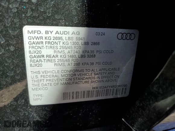 ✅ 2024 Audi Q5 S line Premium Plus • VIN: WA1E2AFY4R2080790 • Lot: 63275675. Wystawiony na Copart z przebiegiem 2 671 mil. Bezpłatny archiwum sprzedaży aukcyjnych z USA i szczegółowy raport historii pojazdu na DreamBid. Zdjęcie 13.