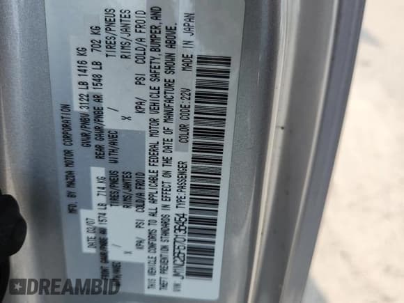 ✅ 2007 Mazda MX-5 Miata Grand Touring • VIN: JM1NC26F670136454 • Лот: 71676095. Опубликован ранее на Copart с пробегом 51 246 миль. Бесплатный доступ к архиву аукционных продаж из США и подробный отчёт об истории автомобиля на DreamBid. Изображение 13.