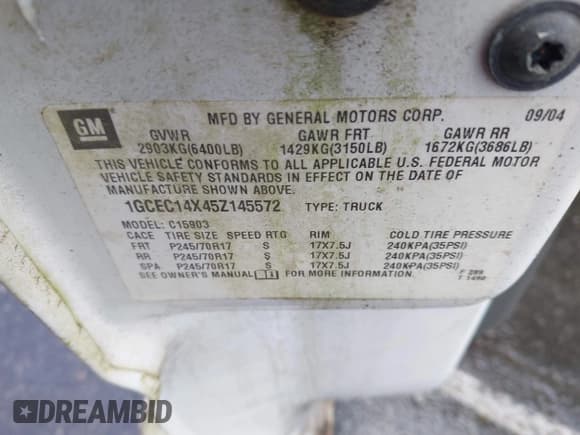✅ 2005 Chevrolet Silverado 1500 Work Truck • VIN: 1GCEC14X45Z145572 • Лот: 42811137. Опубликован ранее на IAAI с пробегом 283 450 миль. Бесплатный доступ к архиву аукционных продаж из США и подробный отчёт об истории автомобиля на DreamBid. Изображение 9.