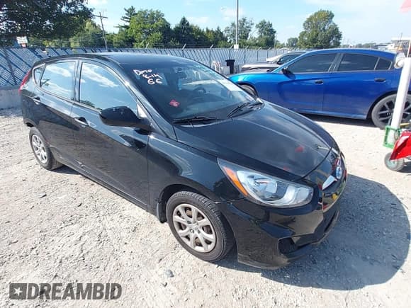 ✅ 2013 Hyundai Accent GS • VIN: KMHCT5AE4DU081297 • Lot: 43158568. Listed on IAAI with 154,737 mi. Free auction sales archive from the USA and detailed vehicle history report at DreamBid. Image 1.