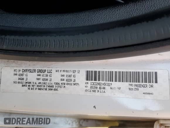 2013 Dodge Avenger SE z VIN 1C3CDZAB2DN563229, wystawiony jako Copart lot #82574925 z przebiegiem 160 261 mil mil oraz Szkoda całkowita • Salvage title. Historia ofert i sprzedaży dostępna na DreamBid. Obrazek 13.