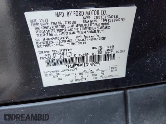 ✅ 2014 Ford Taurus SEL • VIN: 1FAHP2E91EG149295 • Лот: 86299235. Опубликован ранее на Copart с пробегом 250 480 миль. Бесплатный доступ к архиву аукционных продаж из США и подробный отчёт об истории автомобиля на DreamBid. Изображение 12.