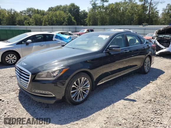 2016 Hyundai Genesis 3.8L z VIN KMHGN4JE3GU140186, wystawiony jako Copart lot #80061255 z przebiegiem 110 551 mil mil oraz Szkoda całkowita • Salvage title. Historia ofert i sprzedaży dostępna na DreamBid. Obrazek 1.