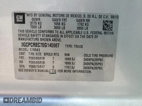✅ 2014 Chevrolet Silverado 1500 LT • VIN: 3GCPCREC7EG145987 • Лот: 71213414. Опубликован ранее на Copart с пробегом 140 188 миль. Бесплатный доступ к архиву аукционных продаж из США и подробный отчёт об истории автомобиля на DreamBid. Изображение 12.