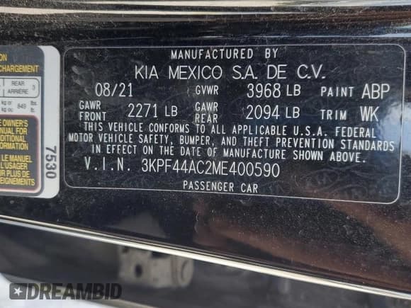 ✅ 2021 Kia Forte GT • VIN: 3KPF44AC2ME400590 • Lot: 64185125. Listed on Copart with 19,049 mi. Free auction sales archive from the USA and detailed vehicle history report at DreamBid. Image 13.