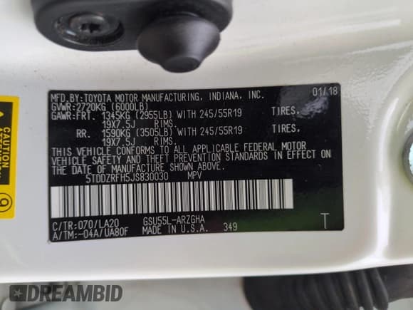 ✅ 2018 Toyota Highlander Limited • VIN: 5TDDZRFH5JS830030 • Lot: 60102625. Wystawiony na Copart z przebiegiem 106 589 mil. Bezpłatny archiwum sprzedaży aukcyjnych z USA i szczegółowy raport historii pojazdu na DreamBid. Zdjęcie 14.