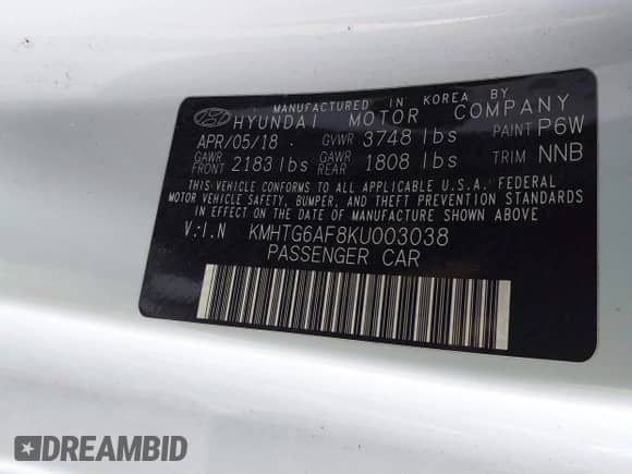 2019 Hyundai Veloster Premium z VIN KMHTG6AF8KU003038, wystawiony jako IAAI lot #41118865 z przebiegiem 65 014 mil mil oraz . Historia ofert i sprzedaży dostępna na DreamBid. Obrazek 9.