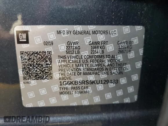 ✅ 2019 Cadillac CT6 Luxury AWD • VIN: 1G6KB5RS5KU129483 • Lot: 60120005. Wystawiony na Copart z przebiegiem 49 243 mil. Bezpłatny archiwum sprzedaży aukcyjnych z USA i szczegółowy raport historii pojazdu na DreamBid. Zdjęcie 12.