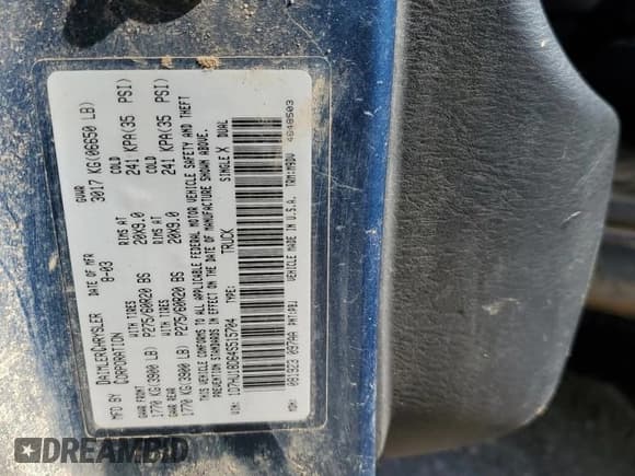 ✅ 2004 Dodge 1500 SLT • VIN: 1D7HU18D64S515704 • Лот: 71913294. Опубликован ранее на Copart с пробегом 174 625 миль. Бесплатный доступ к архиву аукционных продаж из США и подробный отчёт об истории автомобиля на DreamBid. Изображение 12.