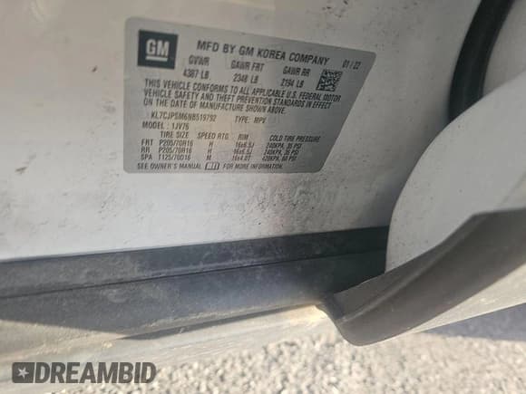 ✅ 2022 Chevrolet Trax LT • VIN: KL7CJPSM6NB519792 • Lot: 43944791. Wystawiony na IAAI z przebiegiem 39 769 mil. Bezpłatny archiwum sprzedaży aukcyjnych z USA i szczegółowy raport historii pojazdu na DreamBid. Zdjęcie 7.