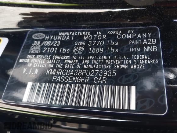 ✅ 2023 Hyundai Venue Limited • VIN: KMHRC8A38PU273935 • Lot: 41966215. Listed on IAAI with 8,918 mi. Free auction sales archive from the USA and detailed vehicle history report at DreamBid. Image 9.