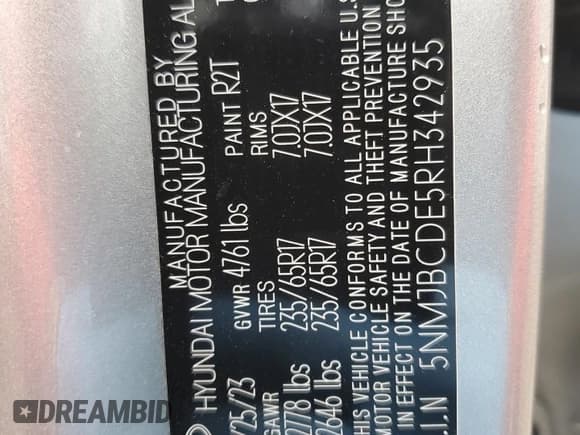 ✅ 2024 Hyundai Tucson SEL • VIN: 5NMJBCDE5RH342935 • Lot: 52874745. Wystawiony na Copart z przebiegiem 48 009 mil. Bezpłatny archiwum sprzedaży aukcyjnych z USA i szczegółowy raport historii pojazdu na DreamBid. Zdjęcie 13.