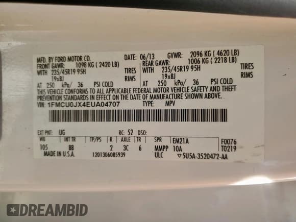 ✅ 2014 Ford Escape Titanium • VIN: 1FMCU0JX4EUA04707 • Лот: 90485195. Опубликован ранее на Copart с пробегом 142 538 миль. Бесплатный доступ к архиву аукционных продаж из США и подробный отчёт об истории автомобиля на DreamBid. Изображение 13.