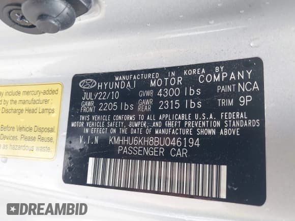 ✅ 2011 Hyundai Genesis Coupe Grand Touring • VIN: KMHHU6KH8BU046194 • Лот: 41974367. Опубликован ранее на IAAI с пробегом 128 335 миль. Бесплатный доступ к архиву аукционных продаж из США и подробный отчёт об истории автомобиля на DreamBid. Изображение 9.
