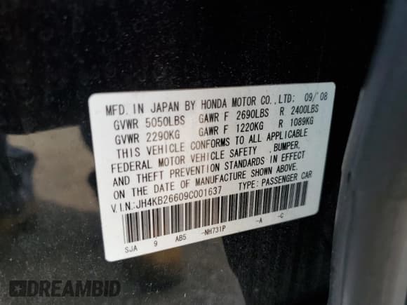 ✅ 2009 Acura RL Technology • VIN: JH4KB26609C001637 • Лот: 71664525. Опубликован ранее на Copart с пробегом 168 103 миль. Бесплатный доступ к архиву аукционных продаж из США и подробный отчёт об истории автомобиля на DreamBid. Изображение 12.