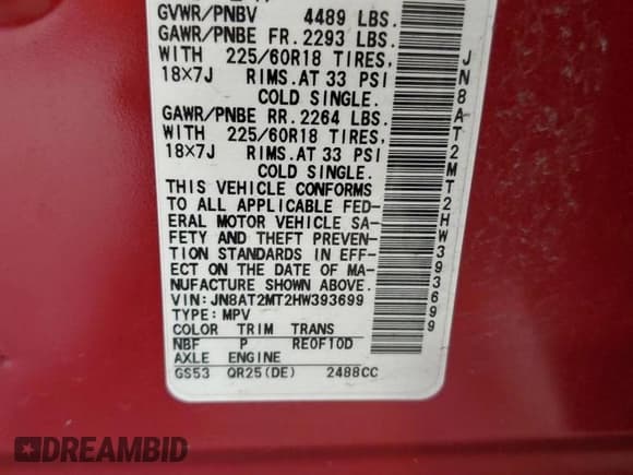 ✅ 2017 Nissan Rogue SV • VIN: JN8AT2MT2HW393699 • Lot: 85883175. Wystawiony na Copart z przebiegiem 116 449 mil. Bezpłatny archiwum sprzedaży aukcyjnych z USA i szczegółowy raport historii pojazdu na DreamBid. Zdjęcie 13.