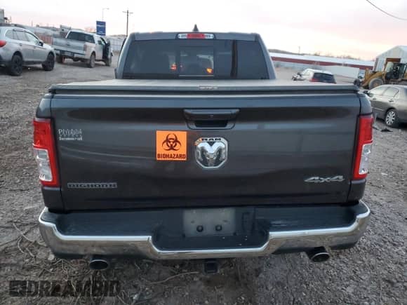2021 Ram 1500 Big Horn with VIN 1C6SRFFM4MN655872, listed as a Copart auction lot 81506234 with Not provided miles and Salvage title. Bid and sale history available at DreamBid. Image 6.