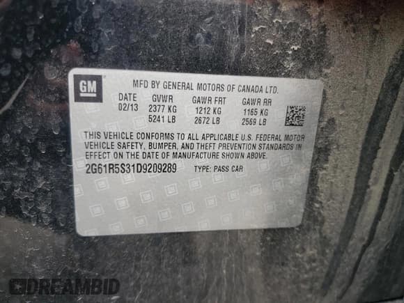 ✅ 2013 Cadillac XTS Luxury • VIN: 2G61R5S31D9209289 • Lot: 82454815. Listed on Copart with 188,814 mi. Free auction sales archive from the USA and detailed vehicle history report at DreamBid. Image 12.