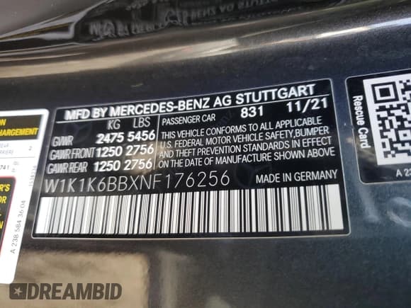✅ 2022 Mercedes-Benz E 53 AMG • VIN: W1K1K6BBXNF176256 • Lot: 50927775. Wystawiony na Copart z przebiegiem 27 384 mil. Bezpłatny archiwum sprzedaży aukcyjnych z USA i szczegółowy raport historii pojazdu na DreamBid. Zdjęcie 12.