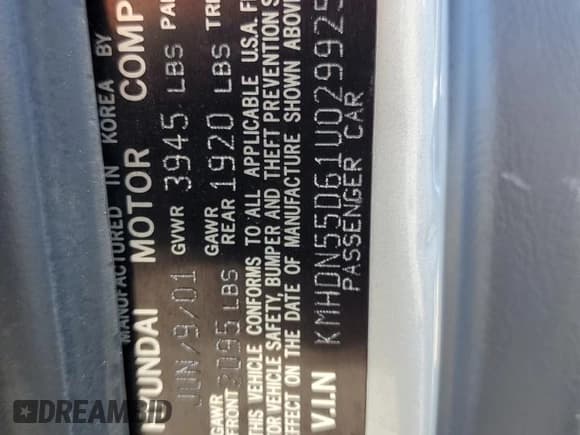 ✅ 2001 Hyundai Elantra GT • VIN: KMHDN55D61U029925 • Lot: 68719125. Wystawiony na Copart z przebiegiem 213 455 mil. Bezpłatny archiwum sprzedaży aukcyjnych z USA i szczegółowy raport historii pojazdu na DreamBid. Zdjęcie 12.