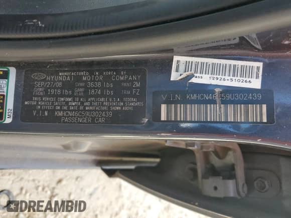 2009 Hyundai Accent Auto GLS с VIN KMHCN46C59U302439, выставлен на аукционе Copart как лот 73185974 с пробегом 97 742 миль миль и Списание • Salvage title. История ставок и продаж доступна на DreamBid. Изображение 12.