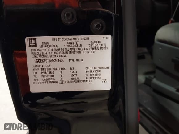 ✅ 2003 Chevrolet Silverado 1500 LS • VIN: 1GCEK19T53E231468 • Lot: 43621264. Listed on IAAI with 163,504 mi. Free auction sales archive from the USA and detailed vehicle history report at DreamBid. Image 9.
