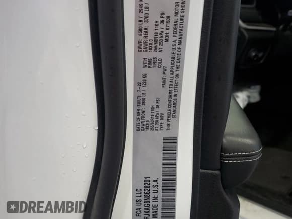 ✅ 2022 Jeep Grand Cherokee Altitude • VIN: 1C4RJKAG8N8628201 • Лот: 71399665. Опубликован ранее на Copart с пробегом 52 065 миль. Бесплатный доступ к архиву аукционных продаж из США и подробный отчёт об истории автомобиля на DreamBid. Изображение 13.