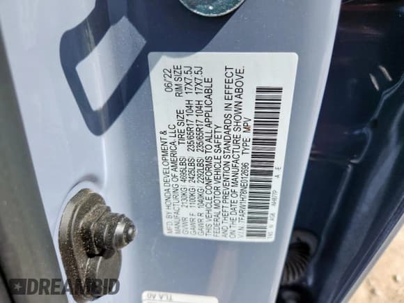 ✅ 2022 Honda CR-V Special Edition • VIN: 7FARW1H78NE012696 • Lot: 66176025. Wystawiony na Copart z przebiegiem 47 334 mil. Bezpłatny archiwum sprzedaży aukcyjnych z USA i szczegółowy raport historii pojazdu na DreamBid. Zdjęcie 13.