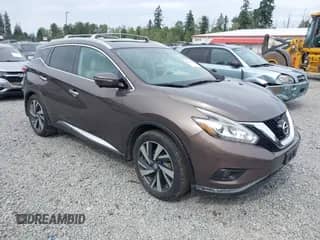 2015 Nissan Murano Platinum with VIN 5N1AZ2MH6FN261761, listed as a IAAI auction lot 42582264 with 93,509 mi miles and . Bid and sale history available at DreamBid. Image 1.
