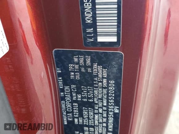 ✅ 2025 Kia Carnival LXS • VIN: KNDNB5K36S6520806 • Lot: 69186445. Wystawiony na Copart z przebiegiem 10 643 mil. Bezpłatny archiwum sprzedaży aukcyjnych z USA i szczegółowy raport historii pojazdu na DreamBid. Zdjęcie 13.