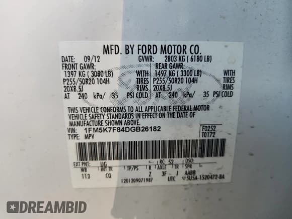 ✅ 2013 Ford Explorer Limited • VIN: 1FM5K7F84DGB26182 • Lot: 86101045. Wystawiony na Copart z przebiegiem 133 121 mil. Bezpłatny archiwum sprzedaży aukcyjnych z USA i szczegółowy raport historii pojazdu na DreamBid. Zdjęcie 13.