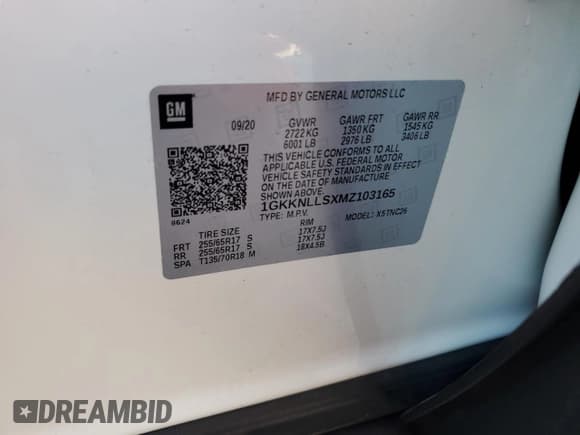 ✅ 2021 GMC Acadia AT4 • VIN: 1GKKNLLSXMZ103165 • Lot: 93613775. Listed on Copart with 76,710 mi. Free auction sales archive from the USA and detailed vehicle history report at DreamBid. Image 13.
