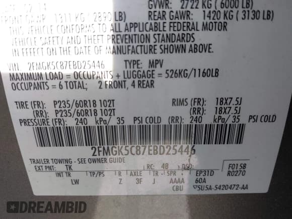 ✅ 2014 Ford Flex SEL • VIN: 2FMGK5C87EBD25446 • Lot: 43138297. Wystawiony na IAAI z przebiegiem 150 381 mil. Bezpłatny archiwum sprzedaży aukcyjnych z USA i szczegółowy raport historii pojazdu na DreamBid. Zdjęcie 9.