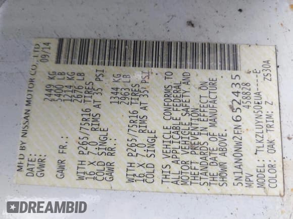 ✅ 2015 Nissan Xterra Pro-4X • VIN: 5N1AN0NW2FN652435 • Lot: 43813574. Wystawiony na IAAI z przebiegiem 223 255 mil. Bezpłatny archiwum sprzedaży aukcyjnych z USA i szczegółowy raport historii pojazdu na DreamBid. Zdjęcie 9.