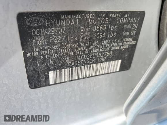 ✅ 2008 Hyundai Elantra GLS • VIN: KMHDU46D28U352780 • Lot: 66806804. Wystawiony na Copart z przebiegiem 119 834 mil mil. Skorzystaj z bezpłatnego archiwum sprzedaży aukcyjnych z USA i zobacz szczegółowy raport historii pojazdu na DreamBid. Zdjęcie 14.