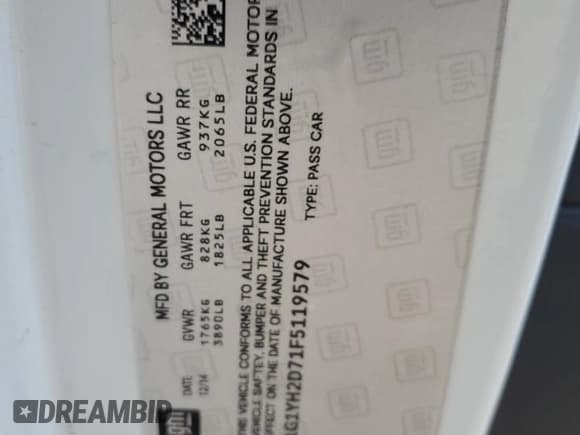 ✅ 2015 Chevrolet Corvette Z51 1LT • VIN: 1G1YH2D71F5119579 • Lot: 74311604. Listed on Copart with 33,748 mi. Free auction sales archive from the USA and detailed vehicle history report at DreamBid. Image 14.