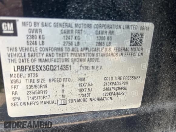 ✅ 2016 Buick Envision Premium I • VIN: LRBFXESX3GD214351 • Лот: 68442315. Опубликован ранее на Copart с пробегом 133 608 миль. Бесплатный доступ к архиву аукционных продаж из США и подробный отчёт об истории автомобиля на DreamBid. Изображение 10.